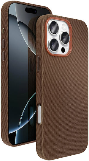 Clappio Iphone 16 Pro Max Case Magsafe Compatible Woven Finish Brown