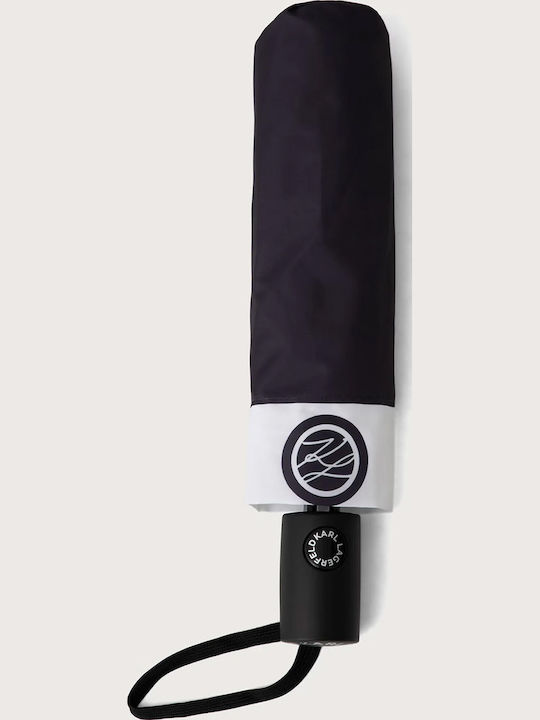 Karl Lagerfeld Umbrelă de ploaie automată compactă neagră