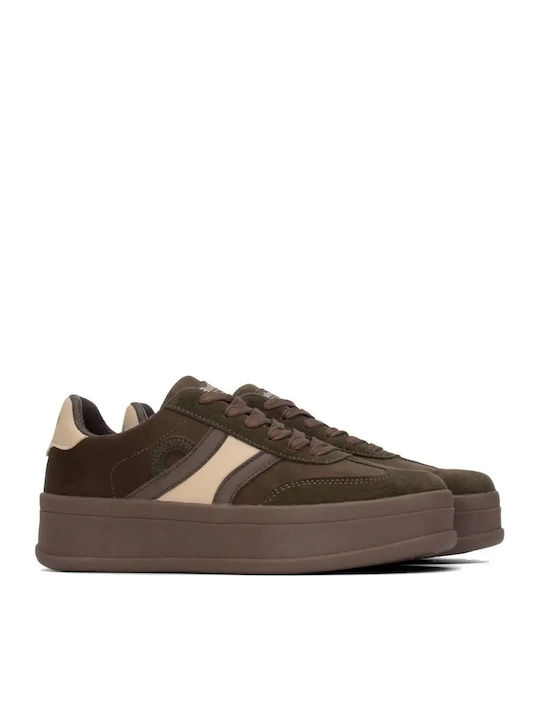 Vegan Women's Flatforms Sneakers Khaki
