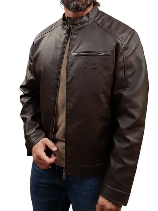 Jack & Jones Geacă din piele sintetică Chocolate Brown