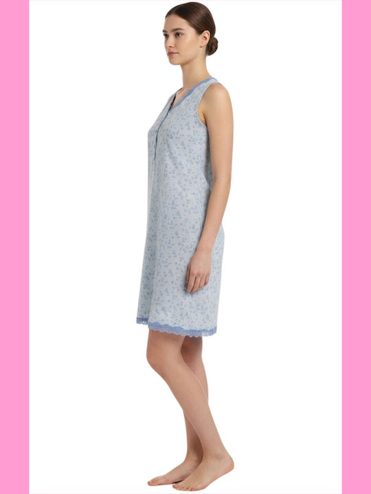 Noidinotte Summer Cotton Women's Nightgown Light Blue Noidinotte Summer Cotton Women's Nightgown Light Blue