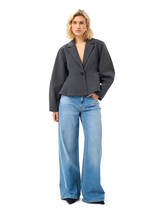 My Essential Wardrobe Long Women's Blazer Grey