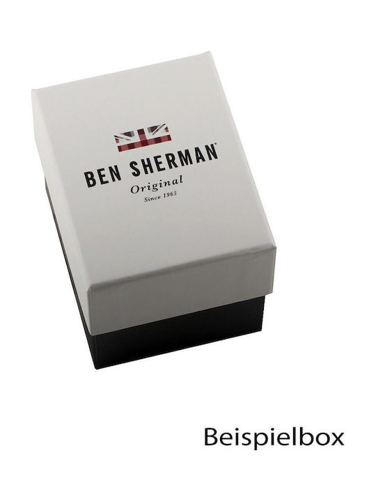 Ben Sherman Ceas Bărbătesc 44mm Cu Mecanism Pe Baterie Cu Curea Textilă Argintie