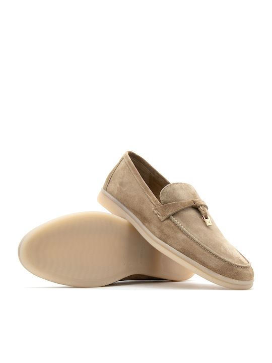 Loafers Dama Din Piele în Culoare Bej