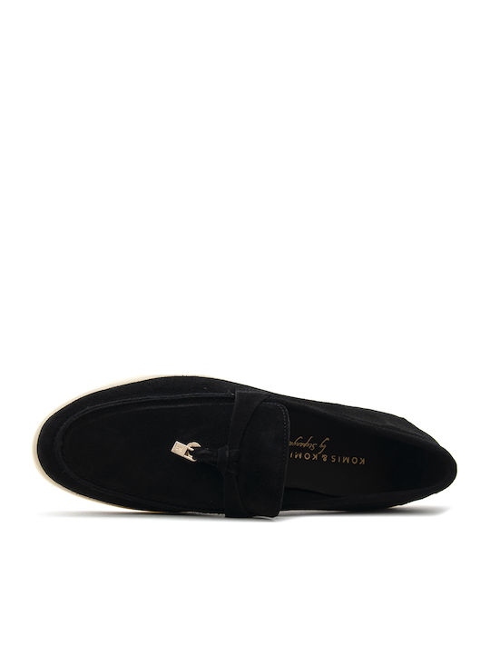 Δερμάτινα Γυναικεία Loafers σε Μαύρο Χρώμα