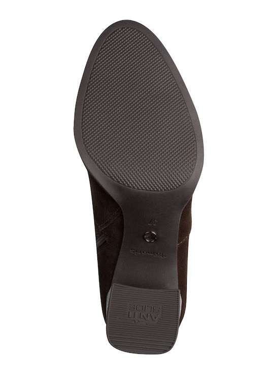 Damen Stiefeletten Mit Mittelhohem Braun Absatz