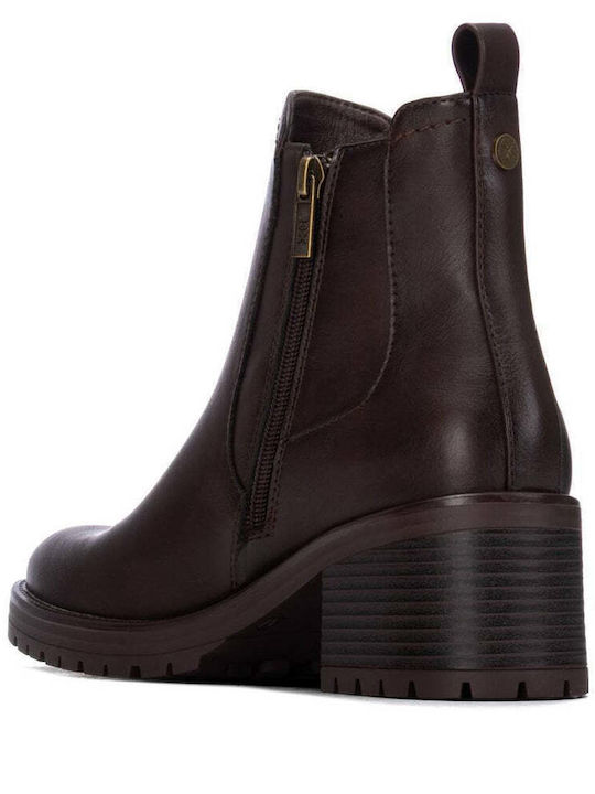 Women's Ankle Boots with Medium Heel Brown