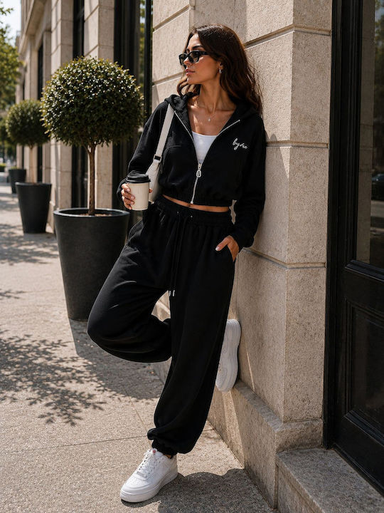 Set Damen Jogginghosen Schwarz