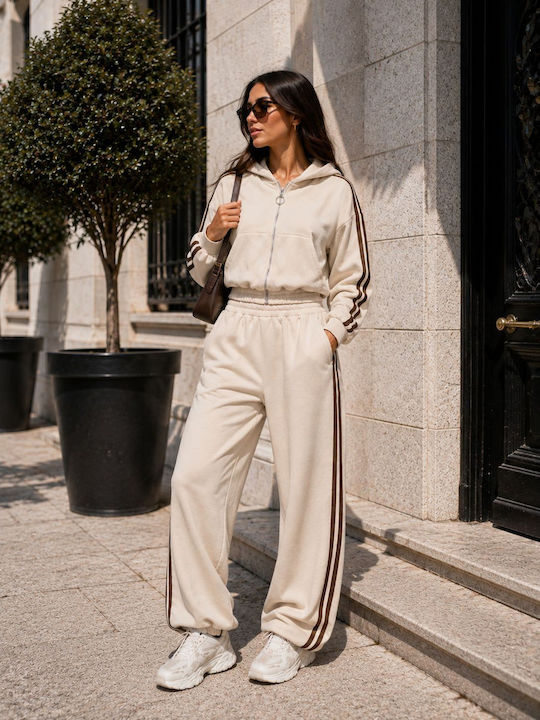 Set Damen Jogginghosen Ecru