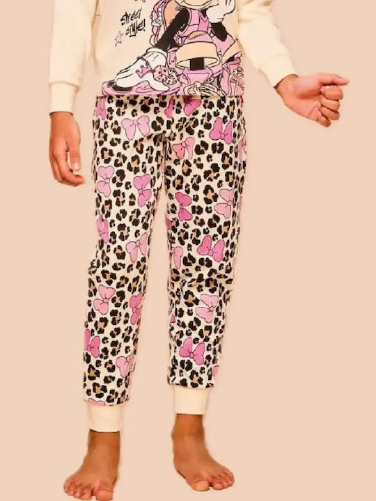 Disney Pijama pentru copii de iarnă ecru Minnie Mouse