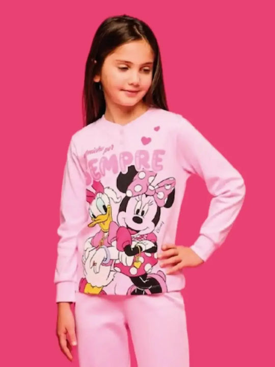 Disney Pijama de copii de iarnă roz Minnie Mouse
