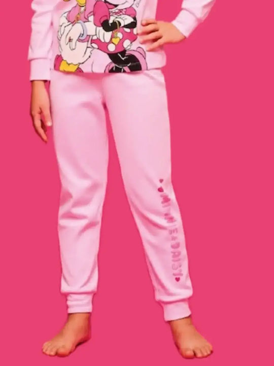 Disney Παιδική Πιτζάμα Χειμωνιάτικη Ροζ Minnie Mouse