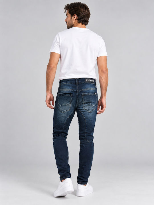 Herren Jeanshosen Slim Fit Blau Schwarz