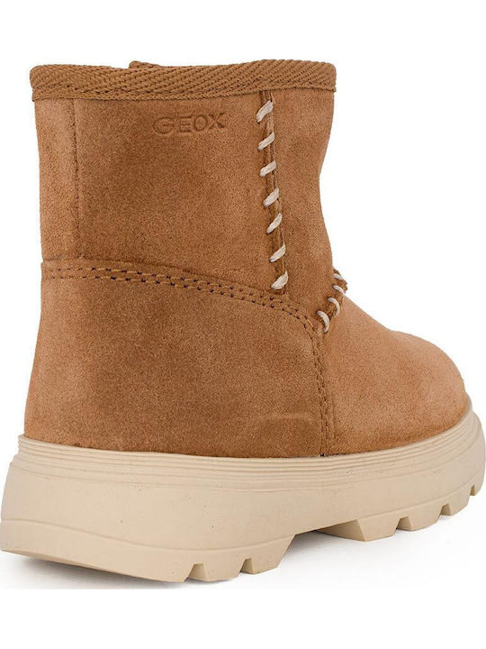 Baby Anatomic Leather Kids Ankle Boots with Zipper Brown