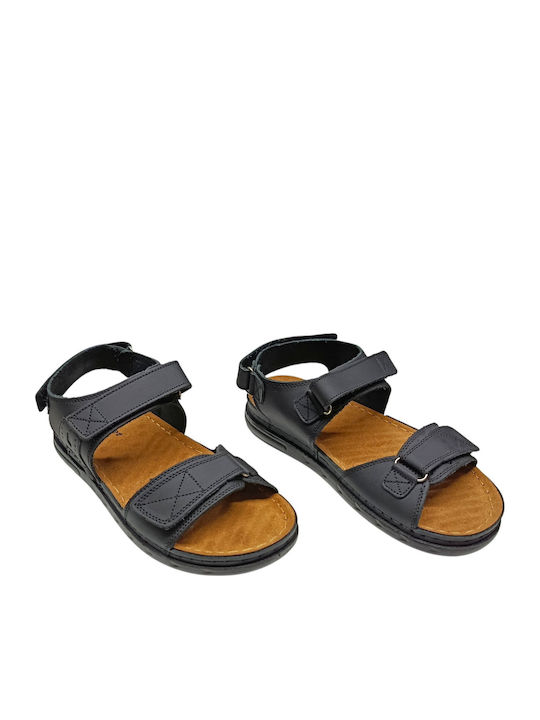 Leder Herrensandalen in Schwarz Farbe