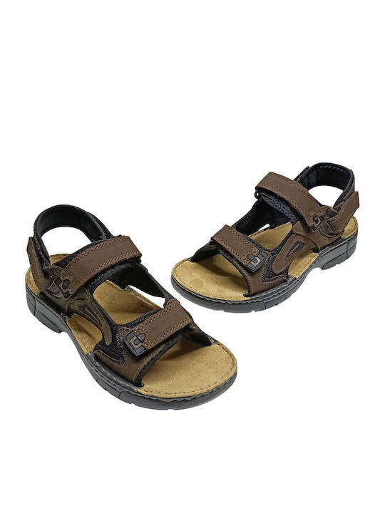 Leder Herrensandalen in Braun Farbe
