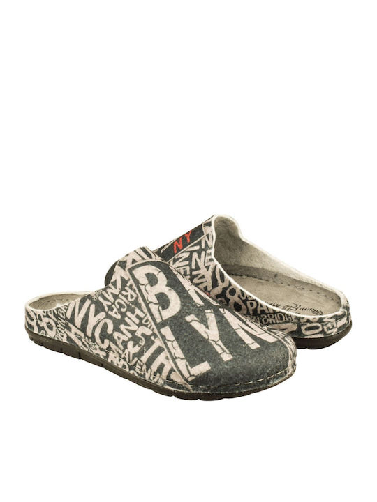 Men's Grey Anatomical Slippers