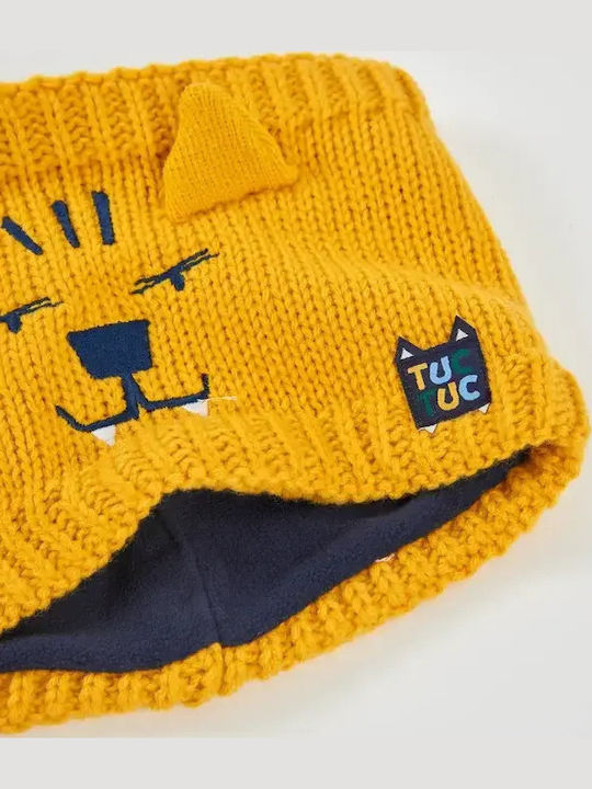 Kinder Beanies Set Gestrickt Gelb
