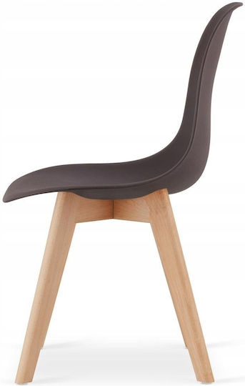 Metallic Foldable Dining Chairs Brown 3 Pieces 60x50x50cm