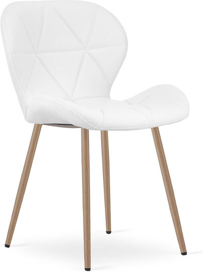 Kitchen Chairs With Artificial Leather Upholstery White 2 Pieces 61x52x41cm