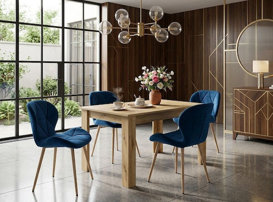 Καρέκλα Τραπεζαρίας Βελούδινη Navy Velvet 52x47x46εκ.