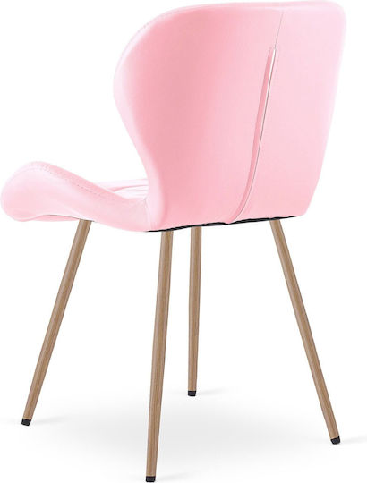 Ess- und Küchenstühle mit Künstliches Leder Rosa 3 Stück 61x51x52cm
