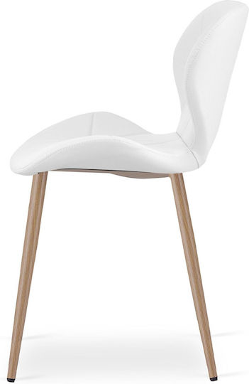 Kitchen Chairs With Artificial Leather Upholstery White 2 Pieces 61x52x41cm