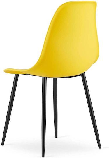 Kitchen Chairs Made of Polypropylene Yellow 3 Pieces 61x52x41cm