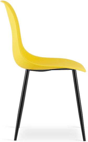 Kitchen Chairs Made of Polypropylene Yellow 3 Pieces 61x52x41cm