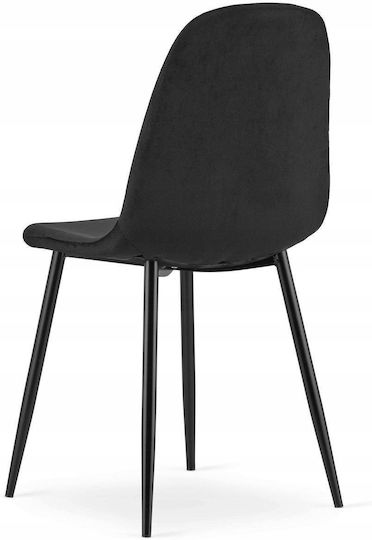 Καρέκλες Κουζίνας Βελούδινες Black 2τμχ 60x50x50εκ.