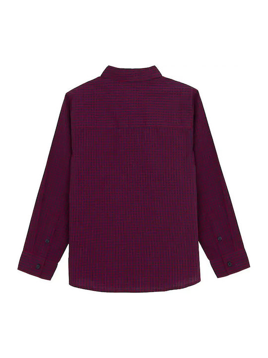 Kids Long-Sleeved Denim Red Shirt