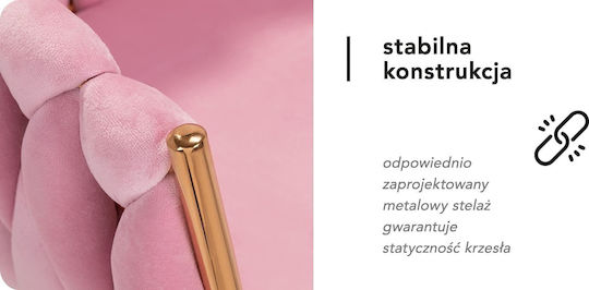 Samt Ess- und Küchenstuhl Rosa Bändchen