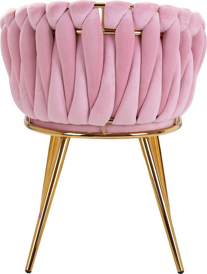 Samt Ess- und Küchenstuhl Rosa Bändchen