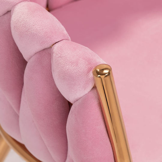 Samt Ess- und Küchenstuhl Rosa Bändchen