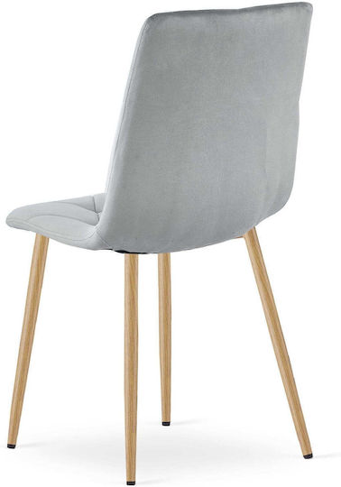 Velvet Light Gray Kitchen Chairs 3 Pieces 68x58x59cm