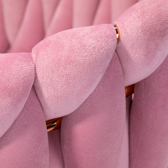 Samt Ess- und Küchenstuhl Rosa Bändchen