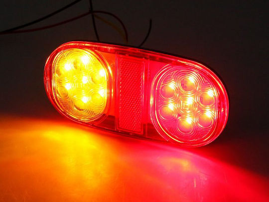LED светлини за ремарке задни 2 бр 12-24v червени кехлибарени 16x8 см