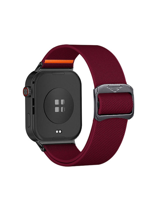 Xiaomi Band 10 Pro Redmi Watch 6 5 Bull Bead Buckle Elastic Nylon Watch Band Red Wine Xiaomi Band 10 Pro Redmi Watch 6 5 Bull Bead Buckle Elastic Nylon Watch Band Red Wine
