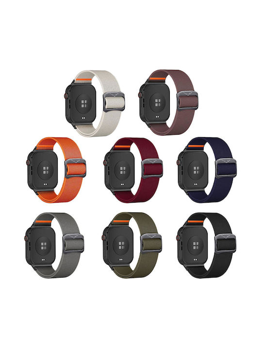 Xiaomi Band 10 Pro Redmi Watch 6 5 Bull Bead Buckle Elastic Nylon Watch Band Red Wine