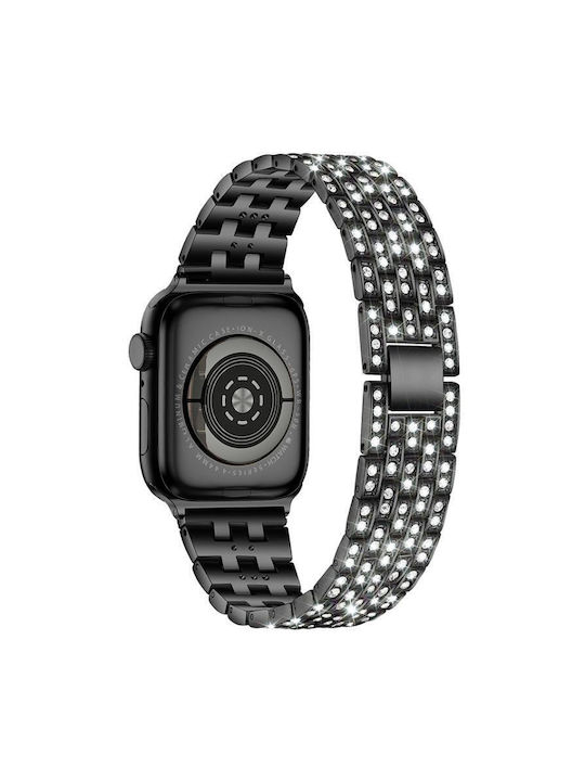 Apple Watch 42 44 45 46 49mm Xdfind Five Beads Metallisches Tragbare Bänder Diamanten Schwarz Apple Watch 42 44 45 46 49mm Xdfind Five Beads Metallisches Tragbare Bänder Diamanten Schwarz
