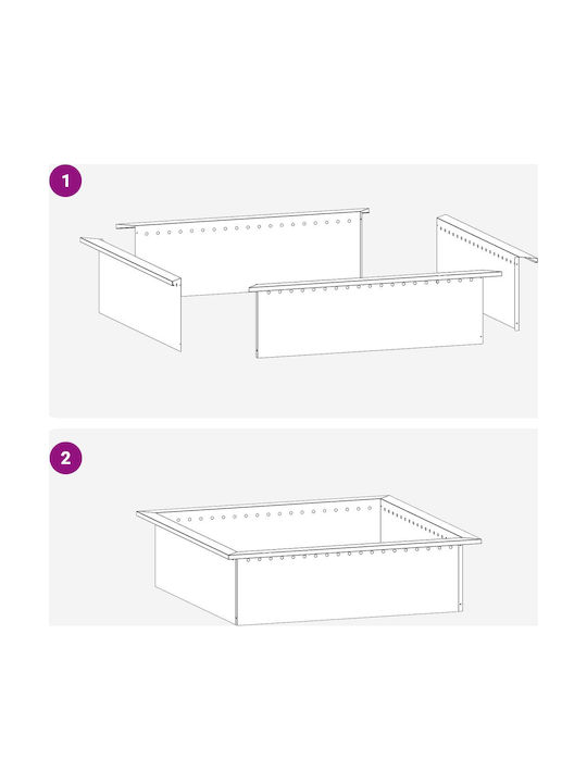 vidaXL Șemineu De Exterior Metalic Gri 80x80x25cm