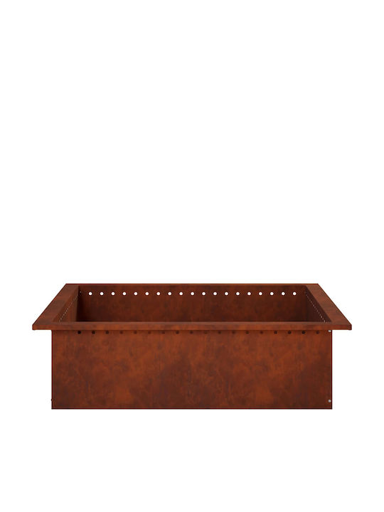 vidaXL Feuerstelle Draußen Metallisch Grau 90x90x25cm