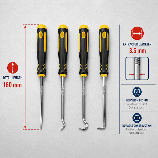 Set Unelte pentru Îndepărtarea Garniturii de Etanșare 4 Buc Gebo Tools