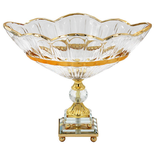Keskor Dekorative Schale Glas Gold 30x17x25cm