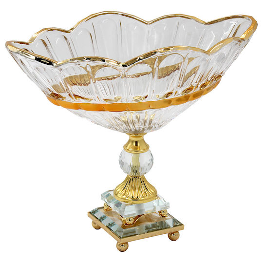Keskor Dekorative Schale Glas Gold 30x17x25cm