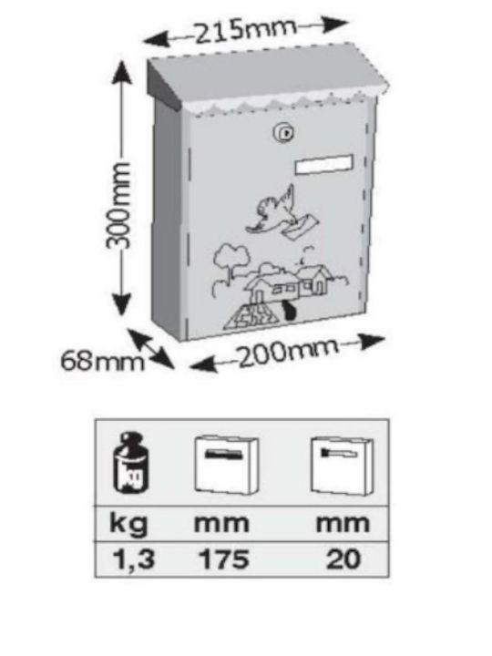 Viometal Cutie Poștală În Aer Liber Metalică Neagră 21.5x6.8x30cm
