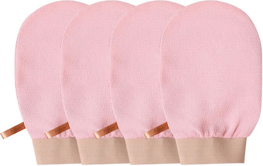 Set 4 Mănuși De Exfoliere A Corpului – Îndepărtează Celulele Moarte Impuritățile Piele Netedă Moale Ideal Pentru Duș Baie Reutilizabile Roz Pristyle