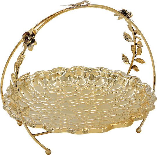 Keskor Decorative Metallic Gold Platter 26x25x23cm