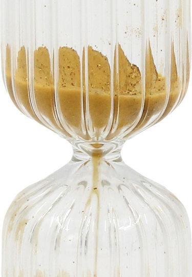 Decorative Glass Hourglass Φ3.7x11 cm Transparent Brown Gold Sand Keskor 69839
