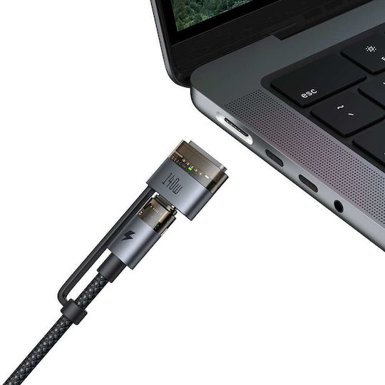 Mcdodo Магнитен / LED Кабел USB-C Мъжки - USB-C / Magsafe 3 240W PD Черен 2m CA-8860